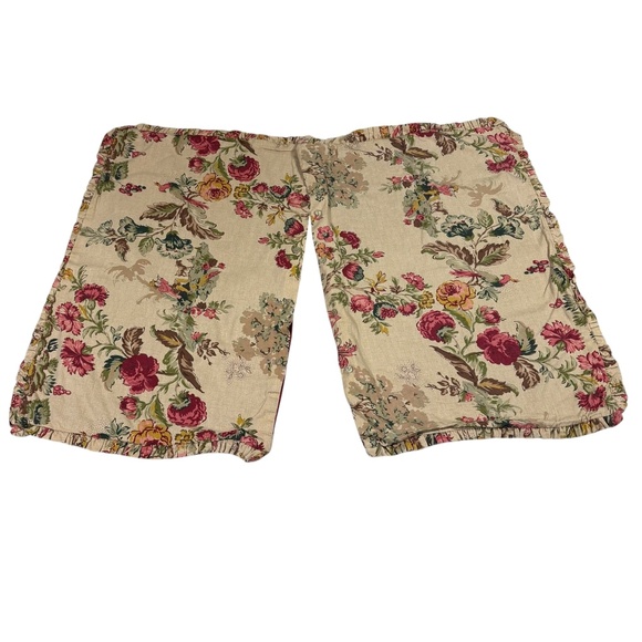 NOBLE EXCELLENCE Floral Country Ruffled Set of 2 Cotton Standard Pillow Shams - Picture 1 of 8